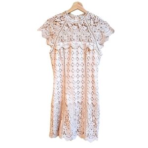 Allison New York Cream Lace Crochet Dress, Size Small